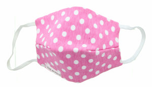 Jane Marie Pink and White Polka Dots Youth Face Mask