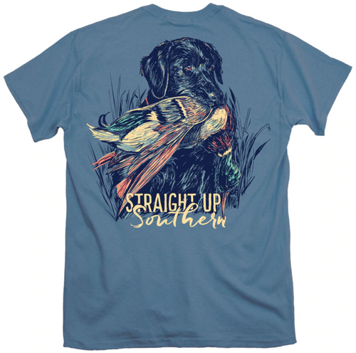 STRAIGHT UP SOUTHERN LAB WITH DUCK SHORT SLEEVE T-SHIRT