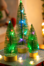 Load image into Gallery viewer, EVERGREEN LED COLOR CHANGING BOTTLEBRUSH TREES, GREEN - SET OF THREE