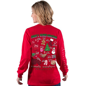 SIMPLY SOUTHERN COLLECTION MERRY LIST LONG SLEEVE T SHIRT