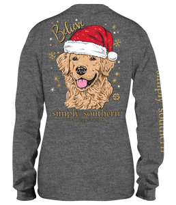 Simply Southern Collection Youth Santa Dog Long Sleeve T-shirt