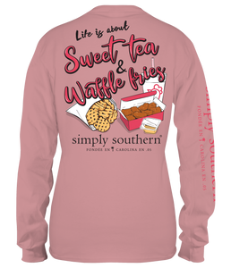 Simply Southern Collection Sweet Tea & Waffle Fries Long Sleeve T-shirt