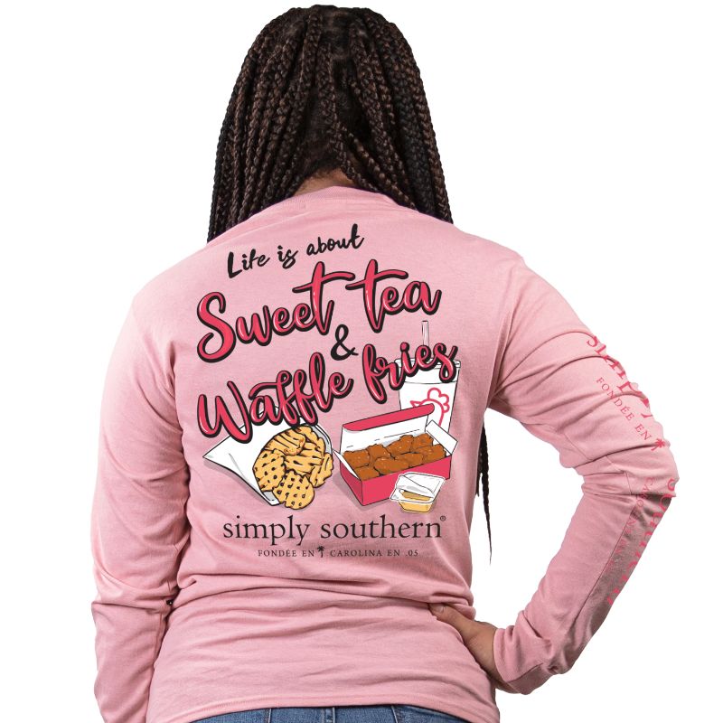 Simply Southern Collection Sweet Tea & Waffle Fries Long Sleeve T-shirt