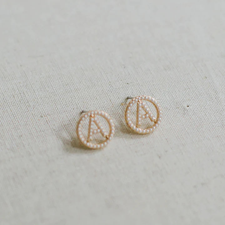 MICHELLE MCDOWELL LUNA INITIAL EARRINGS