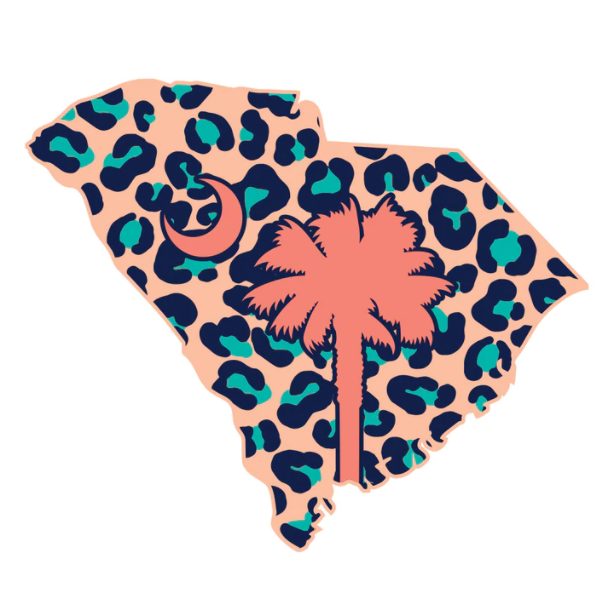 PALMETTO SHIRT COMPANY LEOPARD PRINT STATE DECAL