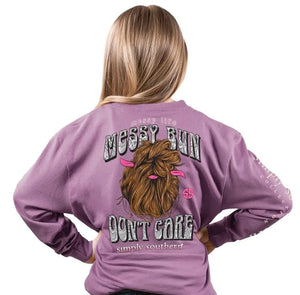 SIMPLY SOUTHERN COLLECTION MESSY BUN LONG SLEEVE T-SHIRT