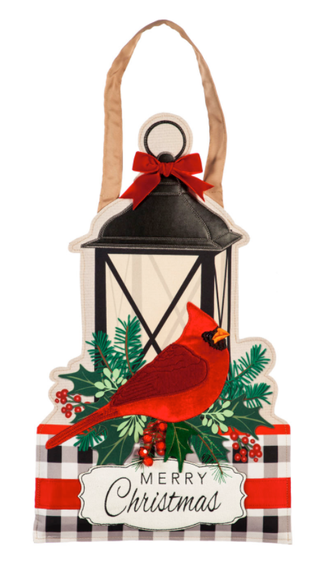 Evergreen Merry Christmas Cardinal Door Décor
