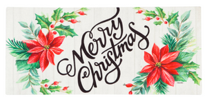 Evergreen Merry Christmas Poinsettias Sassafras Switch Mat