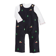 Load image into Gallery viewer, Mud Pie Baby Christmas Navy Corduroy Overall