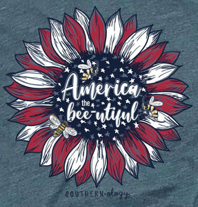 Southernology America the Bee-utiful Short Sleeve T-shirt