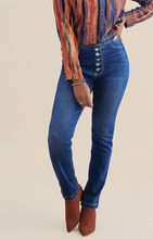 Load image into Gallery viewer, Coco &amp; Carmen OMG Faux Button Fly Straight Leg - Medium Denim