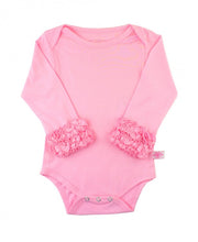 Load image into Gallery viewer, Ruffle Butts Pink Ruffled Long Sleeve Layering Bodysuit