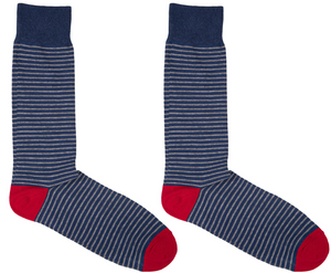 SIMPLY SOUTHERN COLLECTION SOCKS - STRIPED PIN NAVY