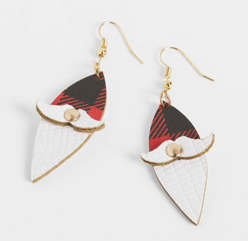 COCO & CARMEN PLAID GNOME EARRING - RED