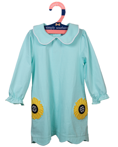 Simply Southern Collection Toddler Sunflower Embroidered Dress