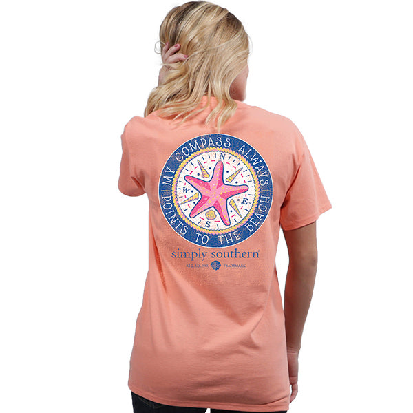 Simply Southern Coral Compass Short Sleeve T-shirt