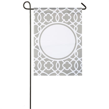 EVERGREEN QUATREFOIL PERSONALIZABLE GARDEN FLAG