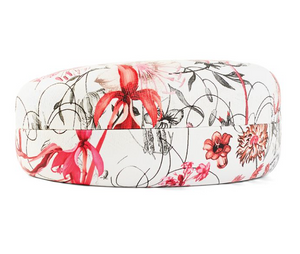 COCO & CARMEN RED FLORAL SUNGLASS CASE WITH CLEANING CLOTH