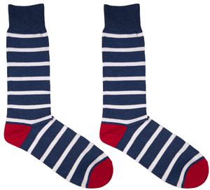 SIMPLY SOUTHERN COLLECTION SOCKS - STRIPED BLUE/RED