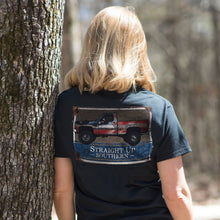 Load image into Gallery viewer, Straight Up Southern Rusted Patriotic Truck Short Sleeve T-shirt