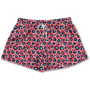 SOUTHERN COUTURE TEE COMPANY CORAL LEOPARD LOUNGE SHORTS