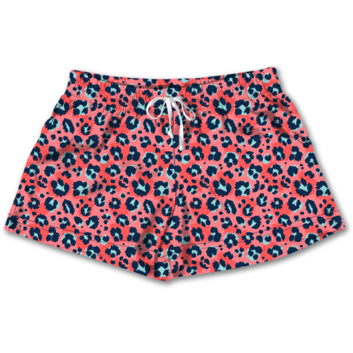 SOUTHERN COUTURE TEE COMPANY CORAL LEOPARD LOUNGE SHORTS