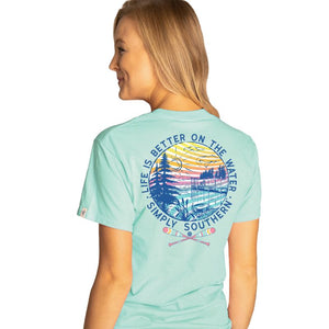 Simply Southern Life Is Better On The Water Celedon T-shirt