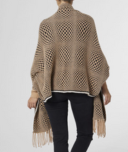 Load image into Gallery viewer, COCO &amp; CARMEN SUPERSOFT CARDI-WRAP WITH POCKET - TAUPE/BLACK SPIROGRAPH