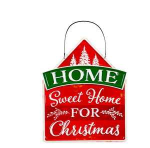 EVERGREEN PRINTED METAL HANGING HOLIDAY GARDEN SIGNS