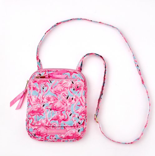 SIMPLY SOUTHERN COLLECTION QUILTED CROSSBODY BAG - FLAMINGO