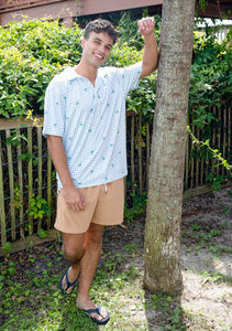 SIMPLY SOUTHERN COLLECTION MEN'S BUTTON DOWN SHIRT - PALM TREE