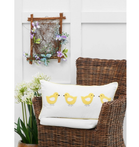 C & F HOME SPRING FOUR CUTE CHICKS THROW PILLOW