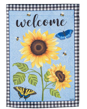 Load image into Gallery viewer, Evergreen Sunny Sunflower Garden Suede Flag