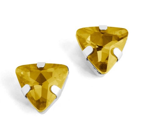 COCO & CARMEN WHISPERS TRIANGLE JEWEL STUD - GOLDEN