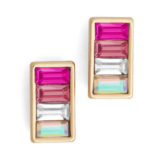 WHISPERS PINK OMBRE EARRINGS IN GOLD