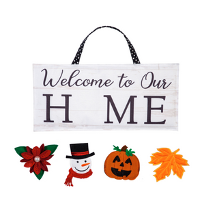 Evergreen Welcome To Our Home Interchangeable Icon Door Decor