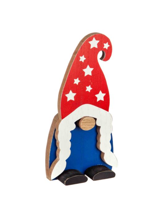 Evergreen Wood Patriotic Gnome Table Décor