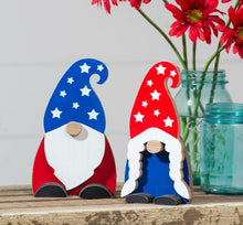 Load image into Gallery viewer, Evergreen Wood Patriotic Gnome Table Décor