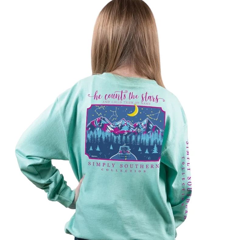 SIMPLY SOUTHERN COLLECTION YOUTH STARS LONG SLEEVE T-SHIRT