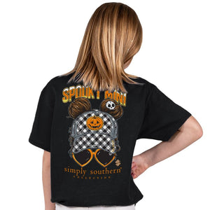 SIMPLY SOUTHERN COLLECTION YOUTH MINI BLACK "SPOOKY MINI" SHORT SLEEVE T-SHIRT