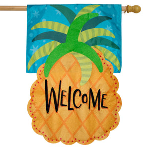Briarwood Lane Welcome Pineapple Applique House Flag