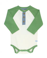 Load image into Gallery viewer, Rugged Butts Ivy &amp; Ivory Raglan Henley Bodysuit