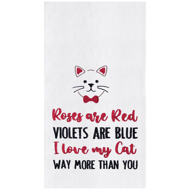 Valentine's Day I Love My Cat Kitchen Towel