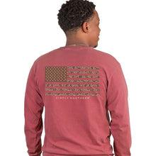 Load image into Gallery viewer, SIMPLY SOUTHERN COLLECTION CAMO FLAG LONG SLEEVE T-SHIRT