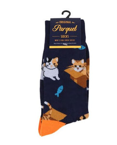 Parquet Men's Cat in the Box Novelty Socks