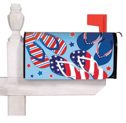 Evergreen Patriotic Flip Flops Mailbox Cover