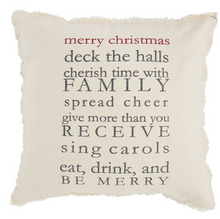 Load image into Gallery viewer, MUD PIE HOLIDAY RULES PILLOWS - THANKSGIVING &amp; MERRY CHRISTMAS