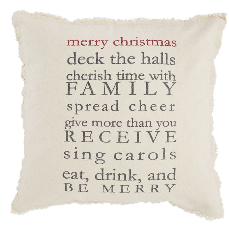 MUD PIE HOLIDAY RULES PILLOWS - THANKSGIVING & MERRY CHRISTMAS