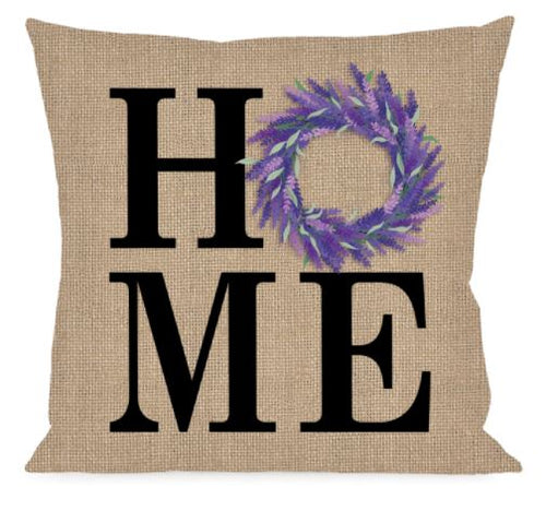 Evergreen Home Lavender Wreath Interchangeable Pillow Cover