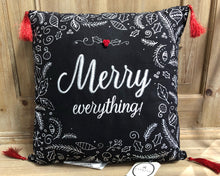 Load image into Gallery viewer, EVERGREEN DOUBLE SIDED BLACK AND SILVER HOLIDAY PILLOW